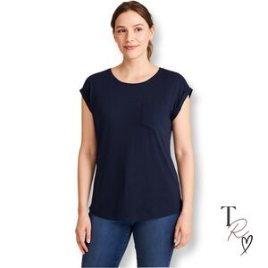 cAbi Classic Navy Blue Casual Pocket Staple T-Shirt Size XS
